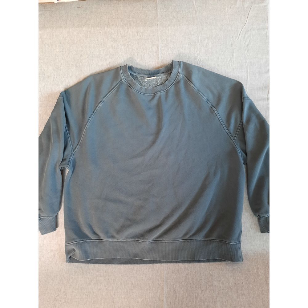 Pull & Bear Men's Large Gray Fleece Pullover Fleece Cotton‎ Roundneck Sweater